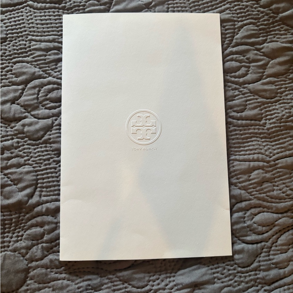 Tory Burch Ivory Embossed Card with a thank you letter